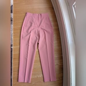 Zara Pink High-Waisted Tailored Trousers | Straight Leg Dress Pants Size M